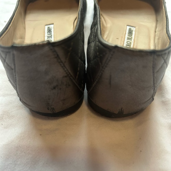 Manolo Blahnik graphite leather quilted flats size 36.5 - Picture 5 of 10